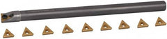Hertel - 0.438" Min Diam Smallest Bar, 0.438" Min Diam Largest Bar, Carbide Indexable Boring Bar Set - TP.. Insert, HBBQ Toolholder, 3-3/4" Max Bore Depth, Through Coolant - Exact Tooling