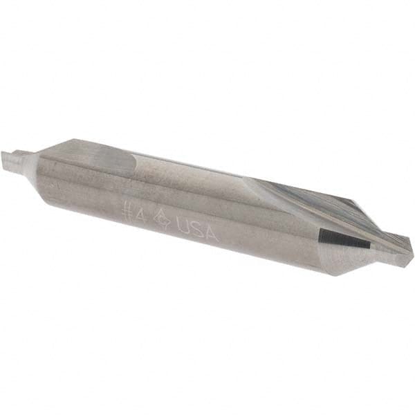 Cleveland - #4 Plain Cut 60° Incl Angle Solid Carbide Combo Drill & Countersink - Exact Tooling