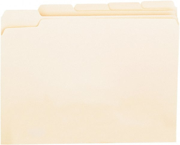 UNIVERSAL - 8-1/2 x 11", Letter Size, Manila, File Folders with Top Tab - 11 Point Stock, Assorted Tab Cut Location - Exact Tooling