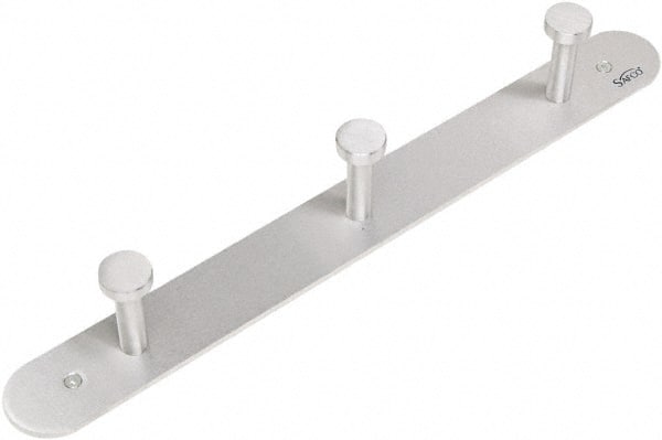 Safco - 3 Hooks, 18" Long x 2-3/4" Deep, Metal Wall/Door Hat/Coat Hook - 2" High - Exact Tooling