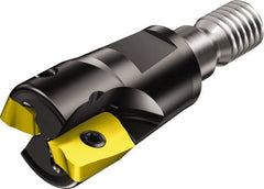 Sandvik Coromant - 2 Inserts, 3/4" Cut Diam, 0.3937" Max Depth of Cut, Indexable Square-Shoulder Face Mill - 90° Lead Angle, 1.134" High, R390-11.. Insert Compatibility, Through Coolant, Series CoroMill 390 - Exact Tooling