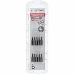 Wiha - 1/4" Drive T7 Torx Screwdriver Bit - 1" OAL, Insert Bit - Exact Tooling