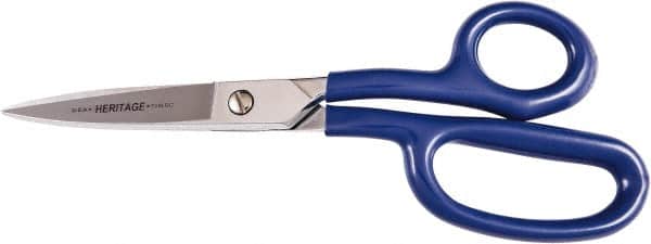 Heritage Cutlery - 3-3/8" LOC, 8-7/8" OAL Chrome Plated Heavy Duty Scissors/Shears - Right Hand, Plastic Coated Straight Handle - Exact Tooling