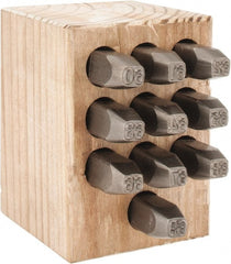 C.H. Hanson - 10 Piece, 1/4" Character Steel Stamp Set - Double Digit Figures, Double Digits - Exact Tooling