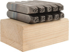 C.H. Hanson - 10 Piece, 1/4" Character Steel Stamp Set - Double Digit Figures, Double Digits - Exact Tooling