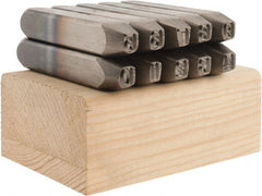 C.H. Hanson - 10 Piece, 1/4" Character Steel Stamp Set - Double Digit Figures, Double Digits - Exact Tooling