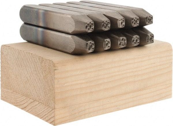 C.H. Hanson - 10 Piece, 3/16" Character Steel Stamp Set - Double Digit Figures, Double Digits - Exact Tooling