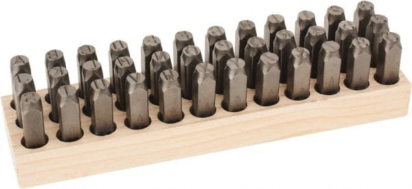 C.H. Hanson - 36 Piece, 1/2" Character Steel Stamp Set - Letters & Figures, Standard - Exact Tooling