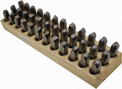 C.H. Hanson - 36 Piece, 1/2" Character Steel Stamp Set - Letters & Figures, Heavy Duty - Exact Tooling