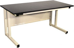 Proline - 60 Wide x 30" Deep x 30" High, Epoxy Resin Workbench - Fixed Legs With Adjustable Height Glides, Beige - Exact Tooling