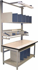 Proline - 72 Wide x 30" Deep x 36" High, Static Dissipative Workbench - Adjustable Height Legs, Gray - Exact Tooling