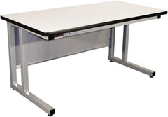 Proline - 60 Wide x 30" Deep x 30" High, Static Dissipative Workbench - Fixed Legs With Adjustable Height Glides, Gray - Exact Tooling