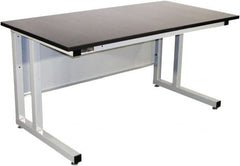 Proline - 60 Wide x 30" Deep x 30" High, Epoxy Resin Workbench - Fixed Legs With Adjustable Height Glides, Gray - Exact Tooling