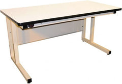 Proline - 60 Wide x 30" Deep x 30" High, Plastic Laminate Workbench - Fixed Legs With Adjustable Height Glides, Beige - Exact Tooling