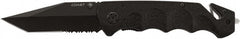 Coast Cutlery - 3-1/4" Blade, 8.12" OAL, Partially Serrated Multi-Blade Knife - 4.87" Closed Length, Aluminum - Exact Tooling