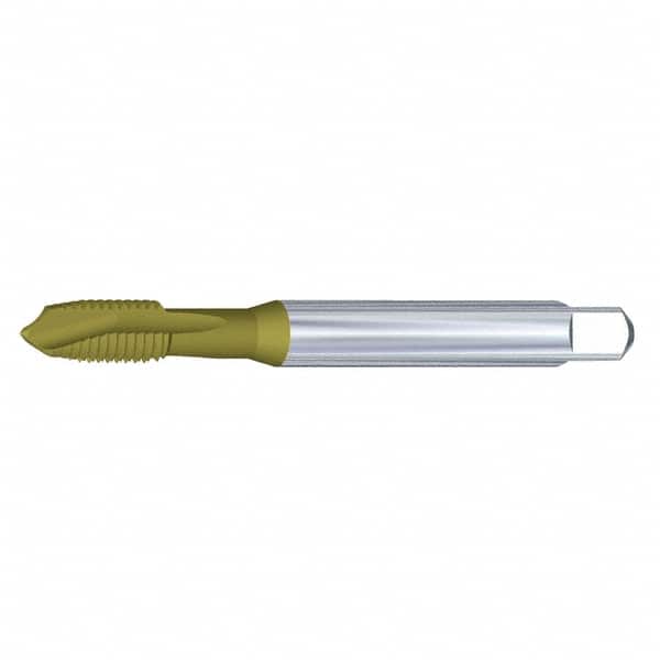 Kennametal - M7x1.00 Metric, 3 Flute, Oxide Finish, Vanadium High Speed Steel Spiral Point Tap - Plug Chamfer, Right Hand Thread, 80mm OAL, 12mm Thread Length, 7mm Shank Diam, 6G Class of Fit, Series T820 - Exact Tooling