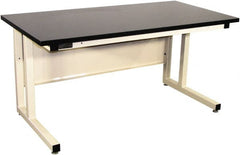 Proline - 60 Wide x 30" Deep x 30" High, Chem-Guard Workbench - Fixed Legs With Adjustable Height Glides, Beige - Exact Tooling
