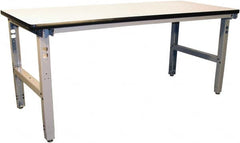 Proline - 72 Wide x 36" Deep x 36" High, Static Dissipative Workbench - Adjustable Height Legs, Gray - Exact Tooling