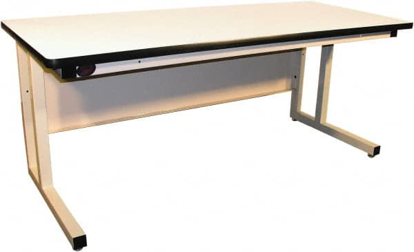 Proline - 72 Wide x 30" Deep x 30" High, Static Dissipative Workbench - Fixed Legs With Adjustable Height Glides, Beige - Exact Tooling
