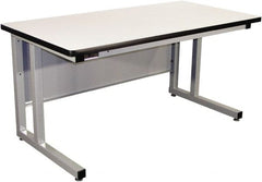 Proline - 72 Wide x 30" Deep x 30" High, Static Dissipative Workbench - Fixed Legs With Adjustable Height Glides, Gray - Exact Tooling