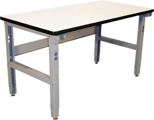 Proline - 60 Wide x 36" Deep x 36" High, Static Dissipative Workbench - Adjustable Height Legs, Gray - Exact Tooling
