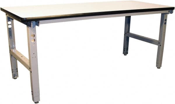 Proline - 72 Wide x 30" Deep x 36" High, Static Dissipative Workbench - Adjustable Height Legs, Gray - Exact Tooling