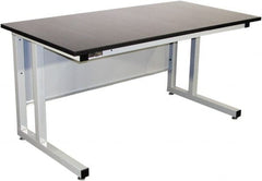 Proline - 72 Wide x 30" Deep x 30" High, Epoxy Resin Workbench - Fixed Legs With Adjustable Height Glides, Gray - Exact Tooling