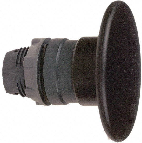 Schneider Electric - 22mm Mount Hole, Extended Mushroom Head, Pushbutton Switch Only - Round, Black Pushbutton, Nonilluminated, Momentary (MO) - Exact Tooling