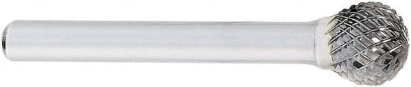 OSG - 9mm Cut Diam, 6mm Shank Diam, Ball Head Burr - Carbide, 50mm OAL - Exact Tooling