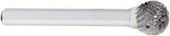 OSG - 9mm Cut Diam, 6mm Shank Diam, Ball Head Burr - Carbide, 50mm OAL - Exact Tooling