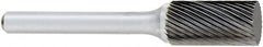 OSG - 3/8" Cut Diam, 1/4" Shank Diam, Cylinder with Radius Head Fluted Cut Burr - Carbide, Radius End, 3/4" LOC, 6" OAL - Exact Tooling