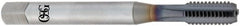 OSG - 9/16-18 UNF 5 Flute TiCN Finish Powdered Metal Straight Flute Machine Tap - Bottoming, Right Hand Thread, 100mm OAL, 1-21/32" Thread Length, H3 Limit, Oversize - Exact Tooling