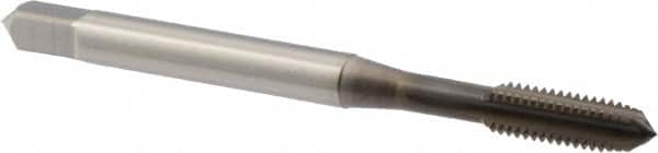 OSG - #10-32 UNF 2B 4 Flute Nitride Finish Cobalt Straight Flute Standard Hand Tap - Plug, Right Hand Thread, 7/8" OAL, 0.194" Thread Length, Oversize - Exact Tooling