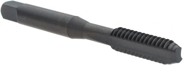 OSG - 1/4-20 UNC 3B 2 Flute Oxide Finish High Speed Steel Straight Flute Standard Hand Tap - Bottoming, Right Hand Thread, 2-1/2" OAL, 1" Thread Length, H3 Limit, Oversize - Exact Tooling