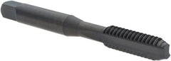 OSG - 1/4-20 UNC 3B 2 Flute Oxide Finish High Speed Steel Straight Flute Standard Hand Tap - Bottoming, Right Hand Thread, 2-1/2" OAL, 1" Thread Length, H3 Limit, Oversize - Exact Tooling