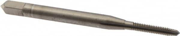 OSG - #2-56 UNC 2B 3 Flute Nitride Finish Cobalt Straight Flute Standard Hand Tap - Plug, Right Hand Thread, 7/16" OAL, 0.141" Thread Length, Oversize - Exact Tooling