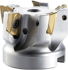 OSG - 4 Inserts, 63mm Cut Diam, 22mm Arbor Diam, Indexable Square-Shoulder Face Mill - 0/90° Lead Angle, 40mm High, ZDKT15... Insert Compatibility, Through Coolant, Series PHOENIX-PSE - Exact Tooling