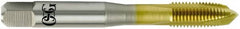 OSG - M12x1.50 Metric Fine, 3 Flute, TiN Finish, Vanadium High Speed Steel Spiral Point Tap - Plug Chamfer, Right Hand Thread, 3-3/8" OAL, 1-21/32" Thread Length, 0.367" Shank Diam, Series 11115 - Exact Tooling