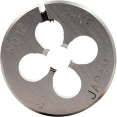 OSG - 1/4-18 NPT Thread, Round Pipe Die - 2" Outside Diam, High Speed Steel - Exact Tooling