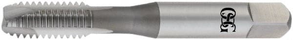 OSG - 7/16-20 UNF, 3 Flute, Oxide Finish, High Speed Steel Spiral Point Tap - Plug Chamfer, Right Hand Thread, 3-5/32" OAL, 1-7/16" Thread Length, 0.323" Shank Diam, Series 105H - Exact Tooling