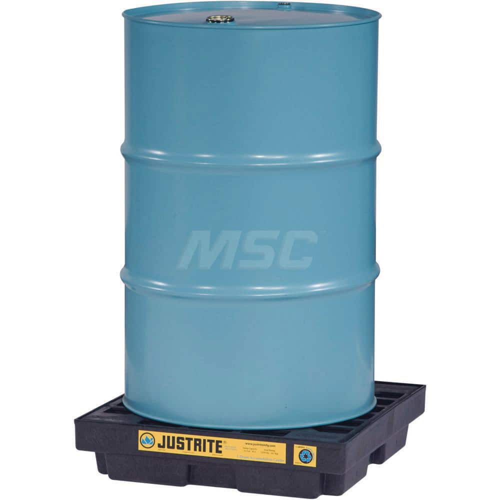 Justrite - Spill Pallets, Platforms, Sumps & Basins; Type: EcoPolyBlend? Accumulation Centers ; Number of Drums: 1 ; Sump Capacity (Gal.): 12.00 ; Load Capacity (Lb.): 1250.000 ; Material: Polyethylene ; Height (Inch): 5.5 - Exact Tooling