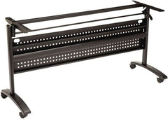 ALERA - 20" Long x 58" Wide x 28" High Stationary Modesty Panel Table Base - Black, Steel - Exact Tooling