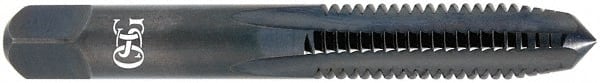 OSG - 11/16-11 UNS 4 Flute TiCN Finish High Speed Steel Straight Flute Standard Hand Tap - Bottoming, Right Hand Thread, 4-1/32" OAL, 1-13/16" Thread Length, H3 Limit, Oversize - Exact Tooling