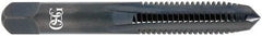 OSG - 1-1/8 - 7 UNC 3B 4 Flute TiCN Finish High Speed Steel Straight Flute Standard Hand Tap - Plug, Right Hand Thread, 5-7/16" OAL, 2-9/16" Thread Length, H4 Limit, Oversize - Exact Tooling