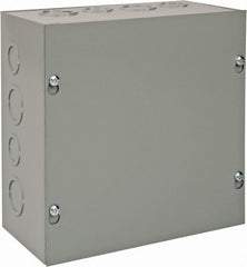 nVent Hoffman - Steel Junction Box Enclosure Screw Flat Cover - NEMA 1, 8" Wide x 8" High x 4" Deep - Exact Tooling