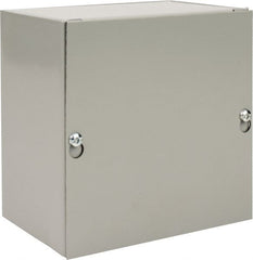 nVent Hoffman - Steel Junction Box Enclosure Screw Flat Cover - NEMA 1, 6" Wide x 6" High x 4" Deep - Exact Tooling