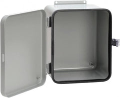 nVent Hoffman - Steel Junction Box Enclosure Hinge Flat Cover - NEMA 12, 13, 8" Wide x 10" High x 6" Deep - Exact Tooling