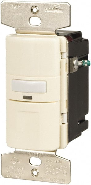 Cooper Wiring Devices - 1,000 Square Ft. Coverage, Infrared Occupancy Sensor Wall Switch - 1,000 at 120 V Incandescent, 1,000 at 120 V Fluorescent, 120 VAC, Light Almond - Exact Tooling