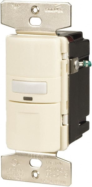 Cooper Wiring Devices - 1,000 Square Ft. Coverage, Infrared Vacancy Sensor Wall Switch - 1,000 at 120 V Incandescent, 1,000 at 120 V Fluorescent, 120 VAC, Light Almond - Exact Tooling
