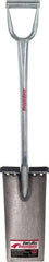 Razor-Back - 13" High x 6-1/2" Wide Square Steel Spade - 26" Long Steel D-Grip Handle, Front Turned - Exact Tooling
